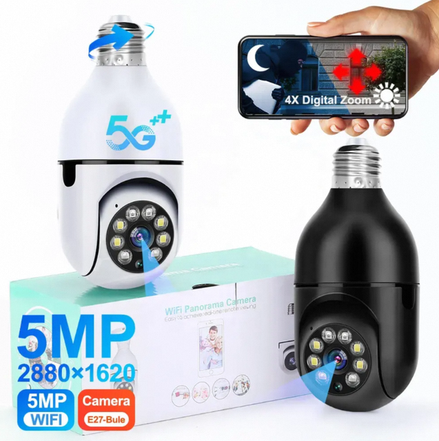E27 CCTV Industrial Camera Wireless Wifi Security PTZ 360 Degree Surveillance Bulb with Night Vision Function