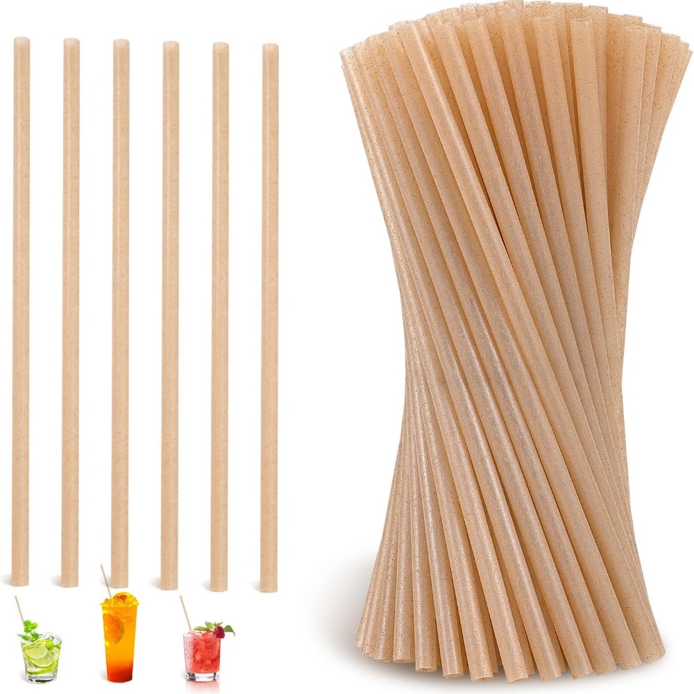 Compostable Sugarcane Pulp Straws - Straight Or Bendable, Multiple Sizes, Custom Colors & Logos Available