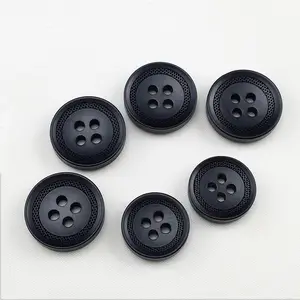 Shirt Shell Button For Clothes Cheap Plastic Black Resin Round Sustainable Quality Press Plastic Resin Flatback Snap Button Dyed