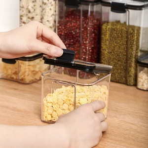 Modern Clear Airtight Dry Goods Storage Plastic Clear Kitchen Food Box Storage Containers <b>Set</b> for Dried Fruits Storage - Product Image 2