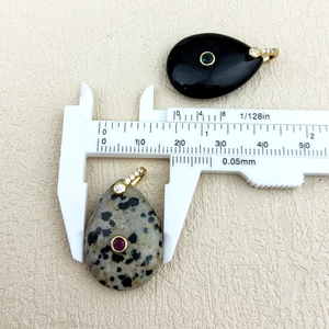 Colgante de lágrima de labradorita, amatista y lapislázuli de colores al por mayor con circonita para collar DIY, ideal para regalos de joyería de la suerte - Product Image 5