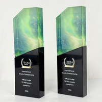 Trophée en cristal personnalisé avec base noire MH-FJ0194