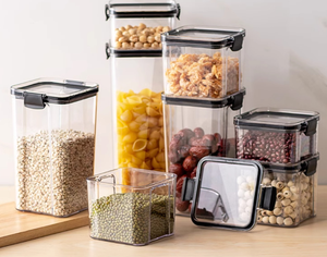 Contenedor de Almacenamiento de Alimentos de Plástico Transparente Hermético de Gran Capacidad para Cocina y Despensa, con Tapa - Product Image 5