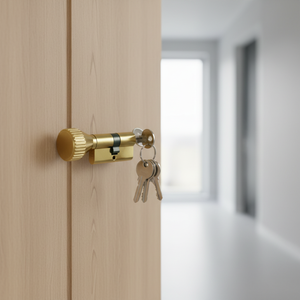 Serratura a Cilindro in Ottone Modello Italiano 60mm Backset 35X31 216Kd3531 con 3 Chiavi - Product Image 3