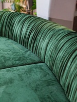 Canapé en velours vert en forme de lune, trois places, rembourré, créatif et unique, pour salon de maison ou d'hôtel