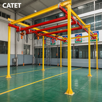 Chariot de levage suspendu modulaire léger KBK pour monorail, capacités multiples de 125 kg à 3000 kg pour la ligne de production