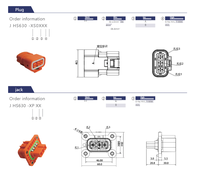 Connecteur de câble en cuivre TE 2,8 mm à 2 voies, fiche mâle automobile 2310537-1, connecteur de fil EV HVA280-2PHI, clé 1-2103124-1
