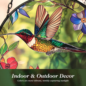 Colibri vidro colorido com <span class=keywords><strong>Metal</strong></span> Chain janela pendurada Suncatcher para janela - Product Image 3