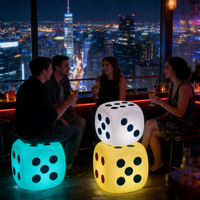 Chaise-tabouret LED à 16 couleurs changeantes pour dropshipping, rechargeable par USB avec télécommande, mobilier décoratif lumineux en PE, indice de protection IP65