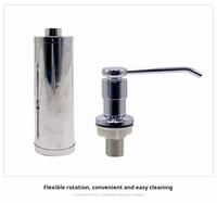 Distributeur de savon liquide manuel pratique en acier inoxydable 304 avec pompe ABS finition chromée pour cuisine, salle de bain, hôtel, savon mousse