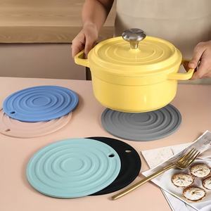 Multipurpose Non-Slip Heat Resistant Silicone <b>Trivet</b> Mats 7 Inch Round Shape Hot Pads Pot Holders for Kitchen Hot Dishes - Product Image 4