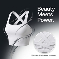 Soutien-gorge de sport pour femme à maintien élevé, bretelles croisées, col carré, Raitis BR010, antichoc pour la course à pied
