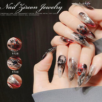 50 Pièces Bijoux d'Ongles en Alliage Style Gothique Sombre, Breloques Métalliques Chrome Hearts, Araignée, Crâne, Croix, Accessoires de Manucure Punk DIY