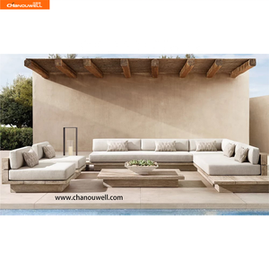 Ensemble de canapé modulaire en <span class=keywords><strong>L</strong></span> 2026, construction en teck moderne, utilisation en extérieur, hôtel, tous climats - Product Image 2