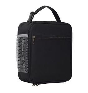 Sac à lunch isotherme noir en tissu pour hommes/femmes, pour le travail, les pique-niques, les voyages - Product Image 1