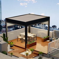 Elektrische Aluminium-Pergola für den Außenbereich mit Pulverbeschichtung, bioklimatische Lamellenüberdachung für Garten und Terrasse