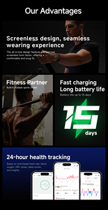 Braccialetto Intelligente Y105 Senza Schermo, Fitness <span class=keywords><strong>Band</strong></span> con Monitoraggio Frequenza Cardiaca, Ossigeno nel Sangue e Sonno, Impermeabile IP68 - Product Image 3