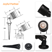 Éclairage au sol extérieur IP65 6W 10W 14W Noir Carré Angle réglable vers le haut et vers le bas Spot de jardin Lumière LED à piquet