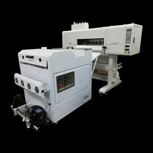뜨거운 용해 분말을 가진 열전달 기계를 가진 t-셔츠 애완 동물 영화 인쇄 기계 2 개의 머리 4720 i3200 printhead 60cm dtf t-셔츠 인쇄 기계