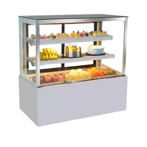 Vitrine réfrigérée commerciale rétro en verre <span class=keywords><strong>noir</strong></span> pour gâteaux, aliments croustillants, congélateur, réfrigérateur - Product Image 1