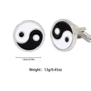 Mancuernillas de Metal Creativas con Diseño de Pingüino y Tai Chi, Broches Franceses Plateados, Precio Razonable, Clip de Corbata Personalizado - Product Image 4