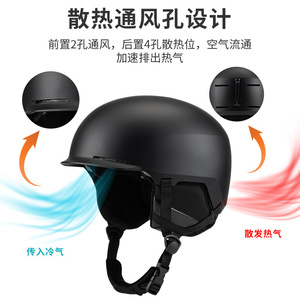 Zitem หมวกกันน็อคสำหรับเล่นสกีสีดำ M54-58 L58-61 abseps อุปกรณ์ป้องกันความปลอดภัยขึ้นรูปชิ้นเดียว - Product Image 4