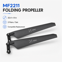 Hélices en fibre de carbone T-MOTOR MF2211 pliables de 22 pouces, pas de 8 pouces, 71g, certifiées CE, accessoires pour drones agricoles, kit multicoptère