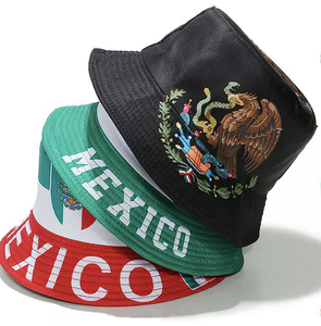 Mexikanische Flagge Muster Eimer Hut Benutzer definierte Fußball Fan Support Supplies Fischer Outdoor Sonnenschutz Adult Size Soccer - Product Image 5