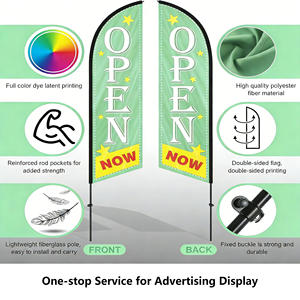 للبيع بالجملة أعلام شاطئ ريشة أحادية الوجهين بأحجام مختلفة للإعلان عن لافتات أعلام ترويجية مختلفة للحصة الأرضية - Product Image 2