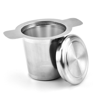 304 stainless steel silver mesh square binaural tea filter bucket tea maker with lid