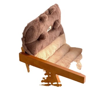 <b>Cute</b> Animal Plush Seat And Back Cushion With Straps For Office Chair Lumbar Support Winter Use - Product Image 5