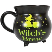 Cadeaux d'affaires : Mug en céramique de 12 fl oz avec poignée, motif 'Foyer de Sorcière', en porcelaine jetable, design personnalisable, thème sorcière de table