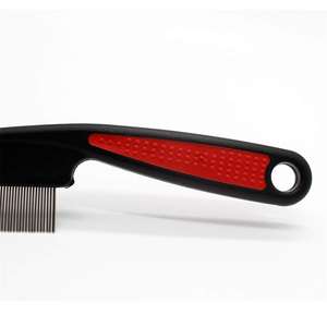 抗ノミショートドッグコーム環境に優しいステンレス鋼TPR ppペット脱毛ブラシグルーミングツール - Product Image 3