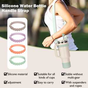 Ensembles de cadeaux promotionnels Accessoires de tasses Botte de tasse en silicone pour gobelets Couverture de paille en silicone de qualité alimentaire - Product Image 3