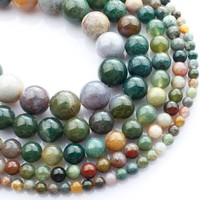 Perles rondes en jade Dong Ling multicolores naturelles en vrac, vente en gros, fournitures pour la fabrication de bijoux, bracelets et colliers DIY