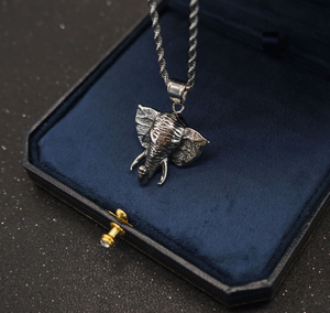 Collier Pendentif <span class=keywords><strong>Dent</strong></span> d'Éléphant Bijoux Ethniques <span class=keywords><strong>Argent</strong></span> Noir Colliers Éléphant - Product Image 2
