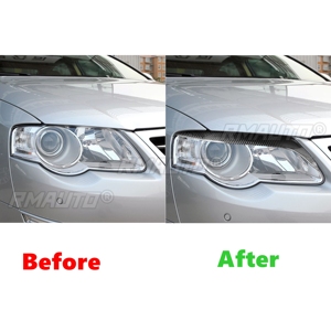 ฝาครอบตกแต่งไฟหน้ารถยนต์คาร์บอนไฟเบอร์แท้ 1 คู่ สำหรับ Volkswagen Magotan R36 ปี 2007 2008 2009 2010 - Product Image 5