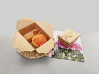 Boîte à emporter en papier kraft, conteneur pliable pour repas, emballage alimentaire pour restaurant, restauration, emballage de déjeuner