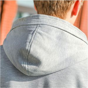 FOXA Men's Winter Sherpa <b>Lined</b> Zip Up Hoodie Sweatshirt Coat Windproof <b>Fleece</b> <b>Jacket</b> Regular Sleeve Gray - Product Image 5