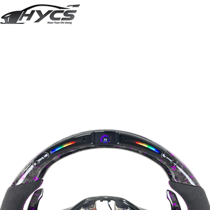 Volante de gamuza de fibra de carbono forjado LED para Volkswagen VW GOLF 8 MK8 GTI <span class=keywords><strong>Tiguan</strong></span> R Volante de estilo deportivo - Product Image 2