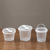 Gobelet en plastique pour pouding avec couvercle anti-fuite et cuillère, contenant jetable pour yaourt et dessert, emballage alimentaire épaissi, fournisseur