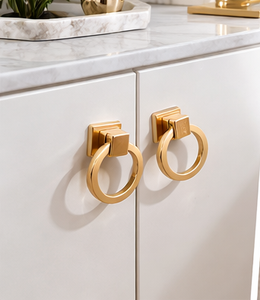 มือจับลิ้นชักตู้แบบดึง ดีไซน์หรูหรา สีทอง ผลิตจากโลหะผสมสังกะสี สำหรับเฟอร์นิเจอร์ทันสมัย - Product Image 4