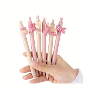 MOQ 100 PCS Personalized Promotional Kids Gift School Stationery Cartoon Cute Plastic 0.5mm Gel <b>Pen</b> Kawaii Design - Product Image 1
