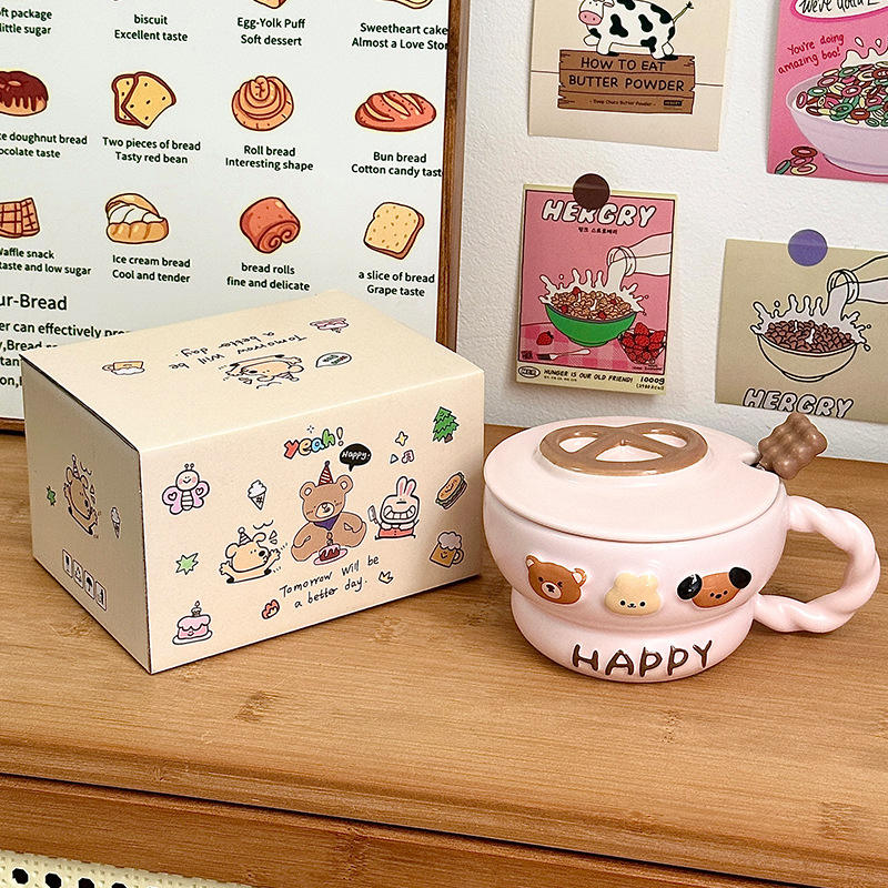 [Exquisite Boxed] Pretzel Bread Cup - Pink