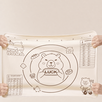 Tapis de pâtisserie en silicone épais réutilisable avec guides de cuisson, antidérapant, facile à nettoyer, résistant à la chaleur pour pétrir et étaler la pâte