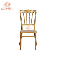 Chaises de mariage Chiavari de haute qualité, en fer doré, empilables, durables, pour hôtel, événements, chaises Napoléon Chiavari