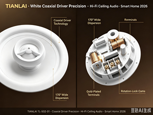 Haut-parleur coaxial encastrable Hi-Fi KS-8000, lot en vrac pour système audio résidentiel et commercial - Product Image 2