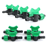 Konektor POM Irigasi Pertanian Selang Tetes Pipa Tetes Pipa PE 16mm 20mm 25mm Katup Plastik Mini