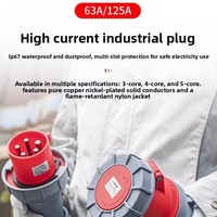 Connecteur de prise industrielle en laiton HFE HFN-0332, étanche IP67, anti-poussière, AC 3-6 broches, 63A, 220V/380V/415V