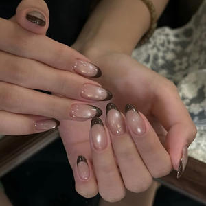 Uñas Acrílicas Postizas, 24 Piezas, Color Rosa, Uñas Adhesivas, Estilo Francés, Diseño de Fantasía, Nuevas Puntas de Uñas Artísticas - Product Image 3